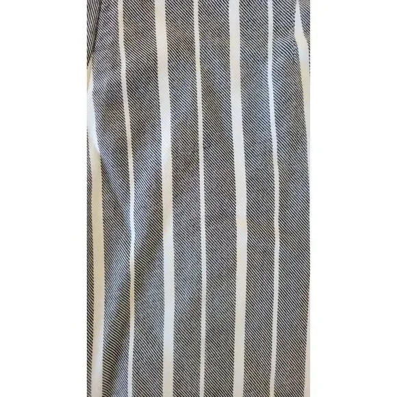 Free People Gray & White Striped Rayon Palazzo Pants Split Legs